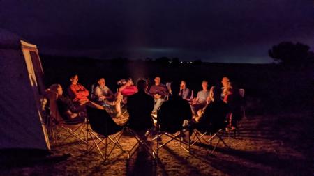 Group around a campfire