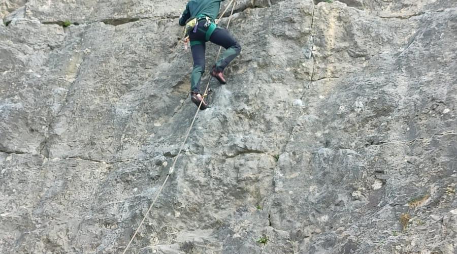climber and belayer