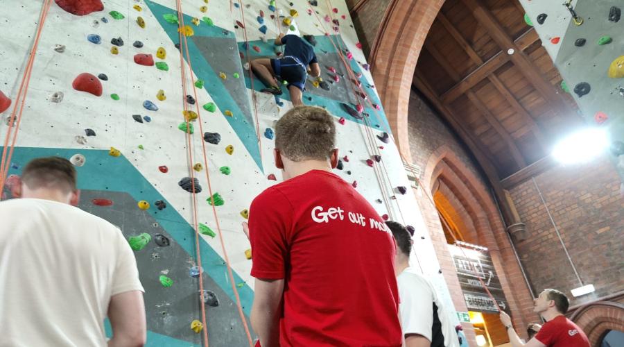 climbers doing ropework