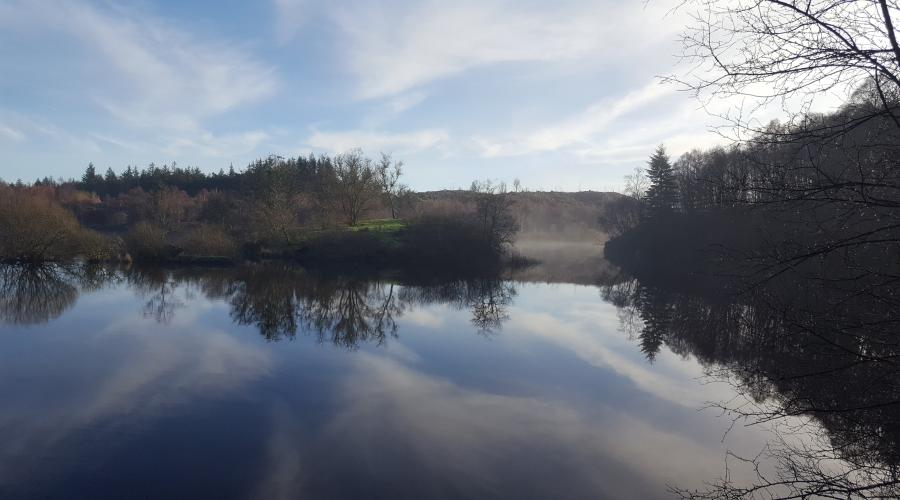 Llyn Elsi seen from the far end on a sunny day