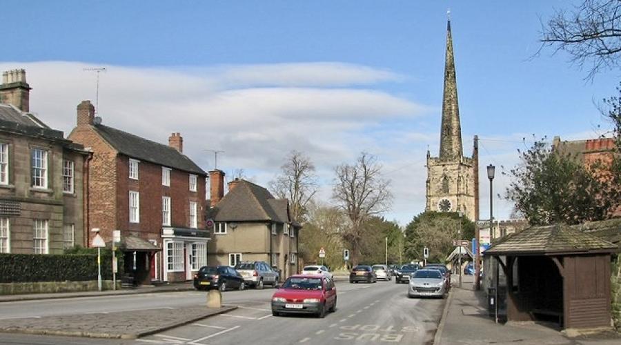 Willington Road and St Wyaston Church 