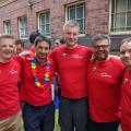 ODL Menebers in ODL t-shirts with ODL banners and flags