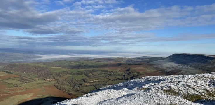 Black Mountains View with Snow